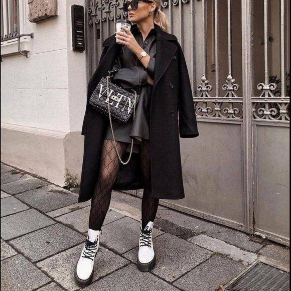 White Vegan Leather Lace Up Combat Boots - Picture 5 of 11